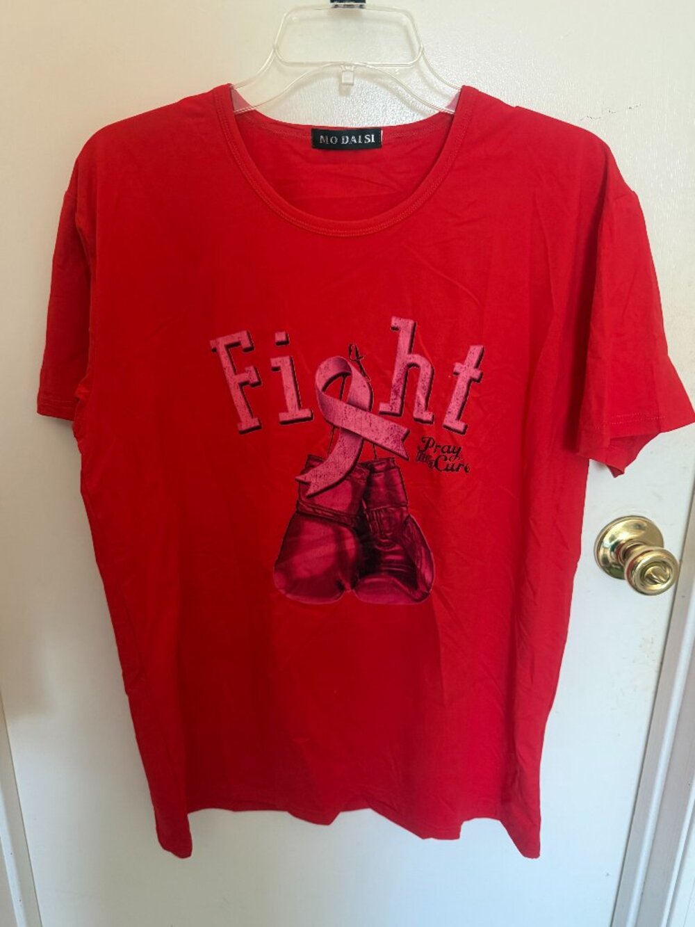 Mo Daisi Red Breast Cancer Awareness Tee W 3X